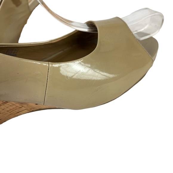 GERRY WEBER Genuine Leather Open Peep Toe Slingback Cork Wedge Shoes Sandals 38 - Picture 12 of 16